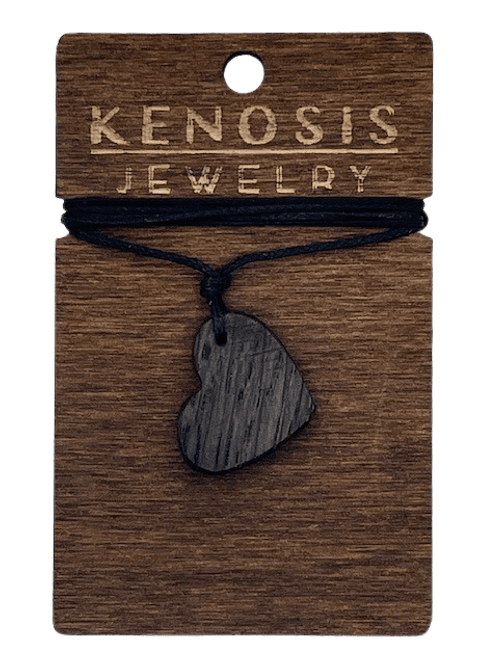 Hovedbilde Hjertesmykke i mørkt tre – Kenosis Jewelry